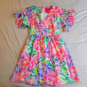 Lilly Pulitzer Blaire sz 0 Stretch Neon Tropical Floral Dress